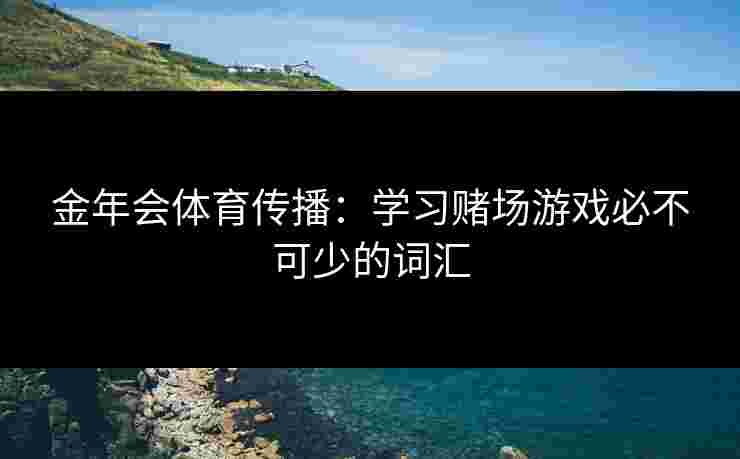 金年会体育传播：学习赌场游戏必不可少的词汇
